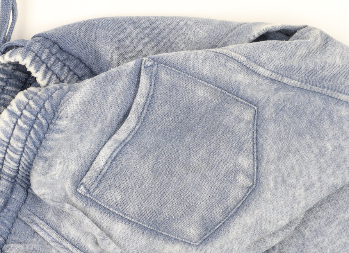 River Island Men's Blue Acid Wash Sweat Shorts XXS