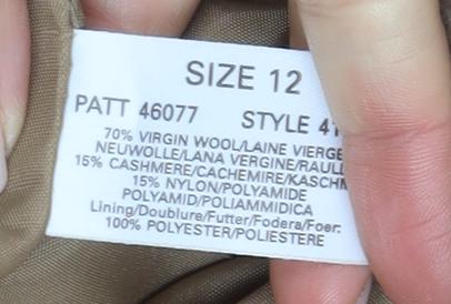 Windsmoor Beige Women's Wool Pea Coat Size 12