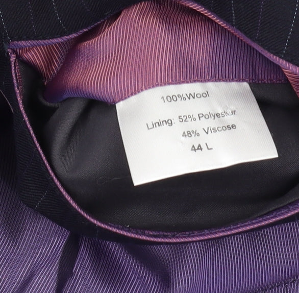 Linea Men's Black Pinstripe Suit Jacket 44L