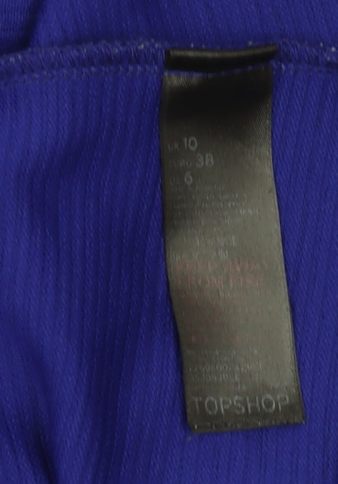 Topshop Women's Blue Fit & Flare Dress Size 10