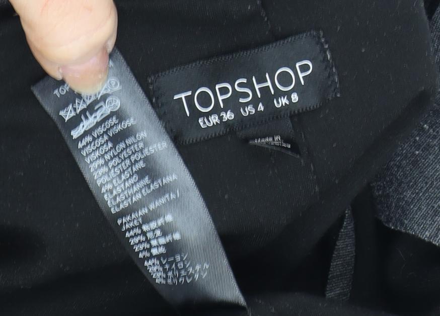 Topshop Women's Grey Mid-Length Jacket, Size 8