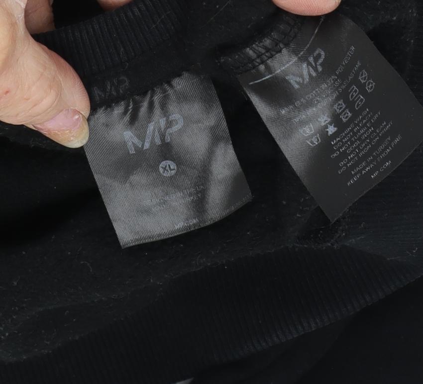MP Men's Black Pullover Sweatshirt Logo Fleece XL