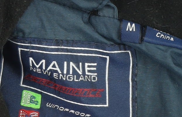 Maine Men's Blue Parka Jacket M Hooded Windproof