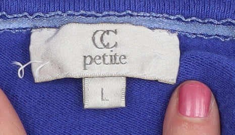 Country Casuals Women's Blue Petite Beaded Cardigan L