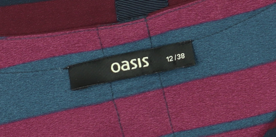 Oasis Women's Multicoloured Striped T-Shirt Size 12
