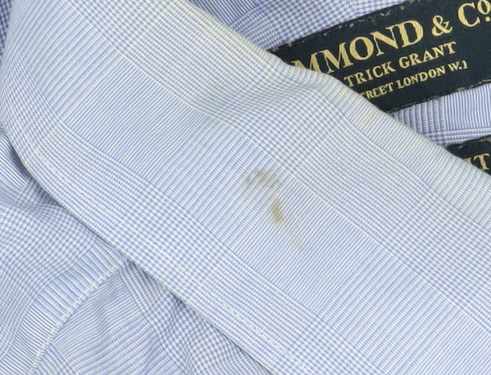 Hammond & Co. Men's Blue Check Dress Shirt 16 Regular