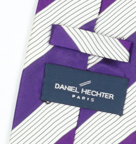 Daniel Hechter Men's Purple Striped Silk Tie One Size