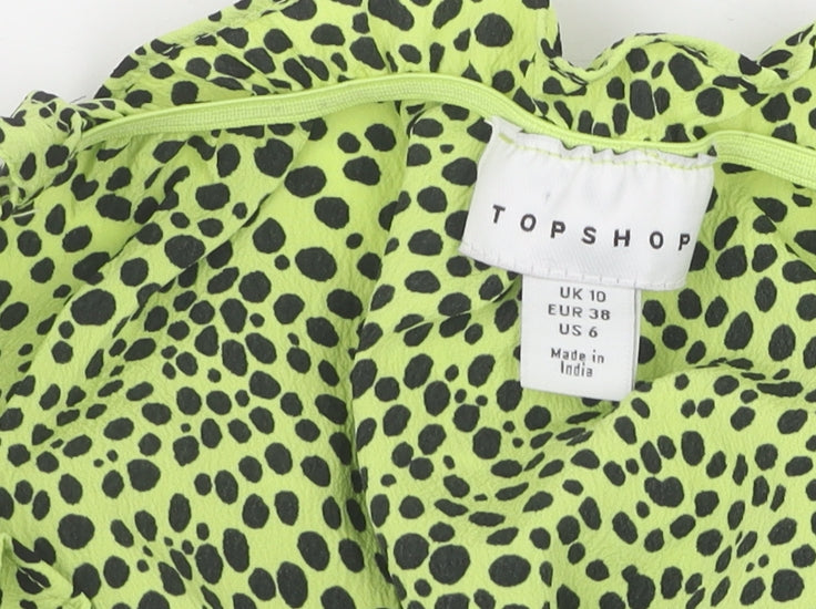 Topshop Women's Green Camisole Tank, Size 10