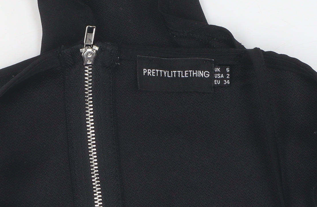 PrettyLittleThing Women's Black Camisole Zip Top Size 6