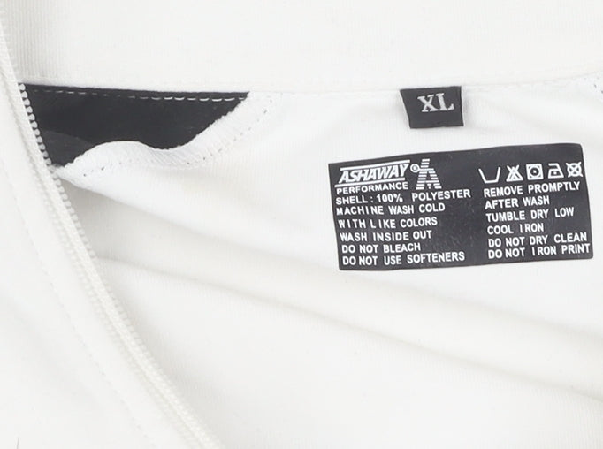 Ashaway Men's Track Jacket XL White Polyester Full Zip