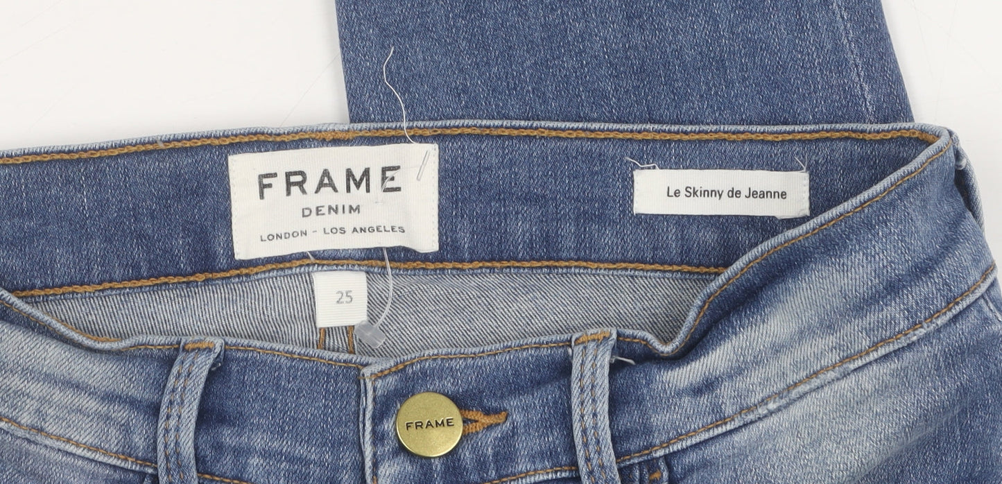 Frame Women's Blue Skinny Jeans Size 25, Distressed