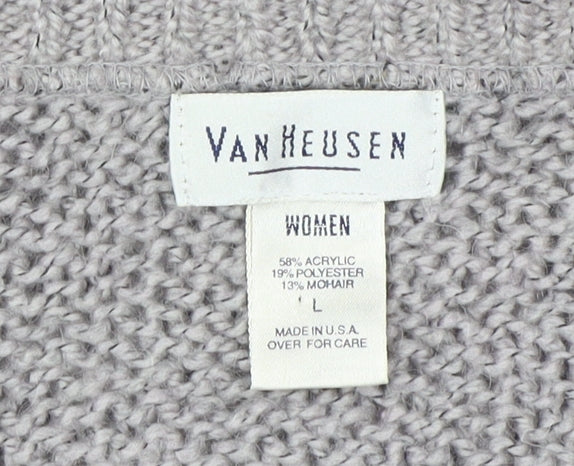 Van Heusen Women's Grey V-Neck Pullover Jumper Size L