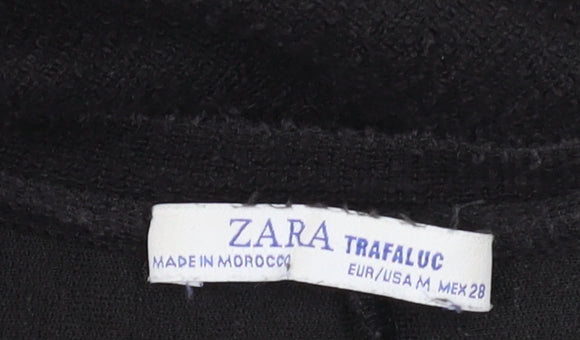 Zara Women's Black Short Sleeve Ruffle Dress Size M