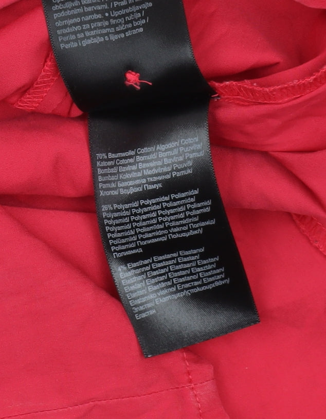 Comma Red Button-Up Shirt for Women, Size 10, Long Sleeve