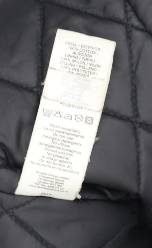 Brand and care label for Dorothy Perkins Women's Black Parka Jacket, size 14
