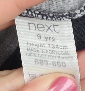 Next Boys Black Striped Pullover Sweatshirt, 9 Years
