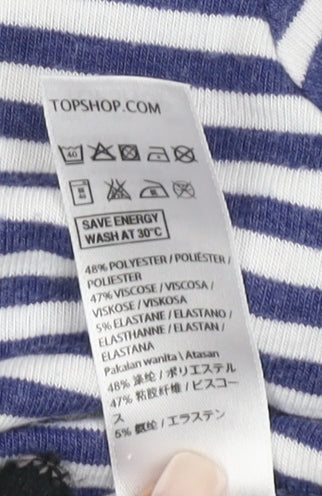 Topshop Women's Multicoloured Cropped T-Shirt UK 16