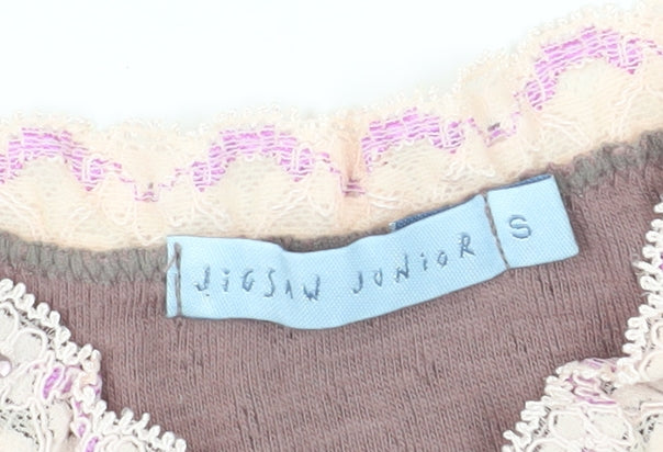 Jigsaw Junior Girls Brown Blouse - Size 4 Elegant Knit Pullover