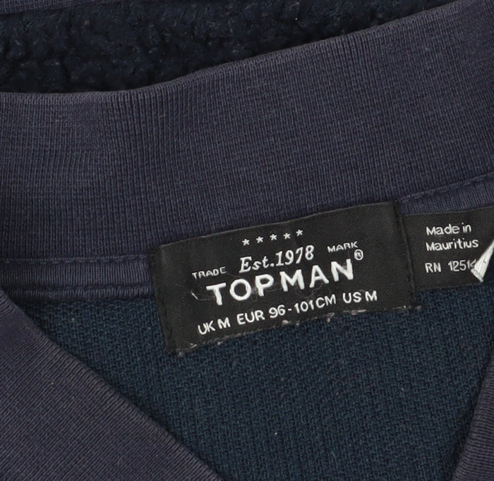 Topman Men's Bomber Jacket Blue M Classic Style