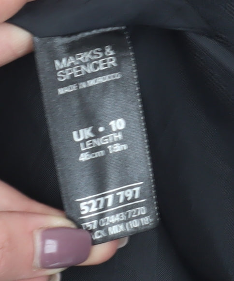 Marks & Spencer Women's Black A-Line Check Skirt Size 10