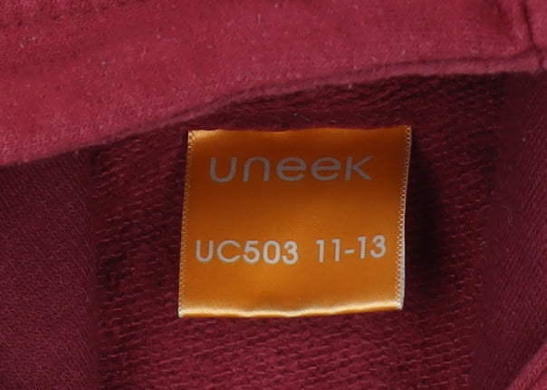 Uneek Boys Red Pullover Hoodie 11-12 Years