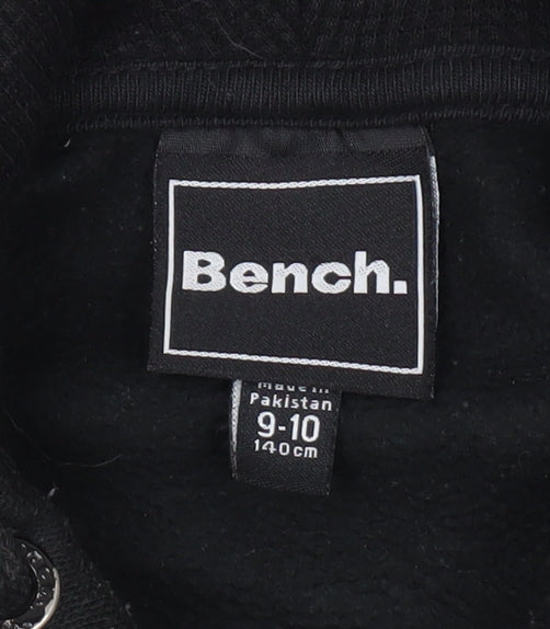 Bench Boys Black Pullover Hoodie 9-10 Years - Stylish & Comfortable