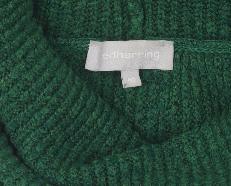 Red Herring Women's Green Roll Neck Jumper Size M