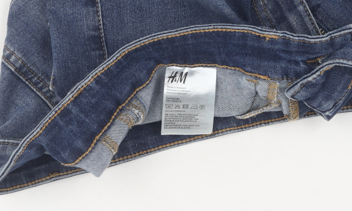 H&M Women's Blue Skinny Ankle Jeans, Size L