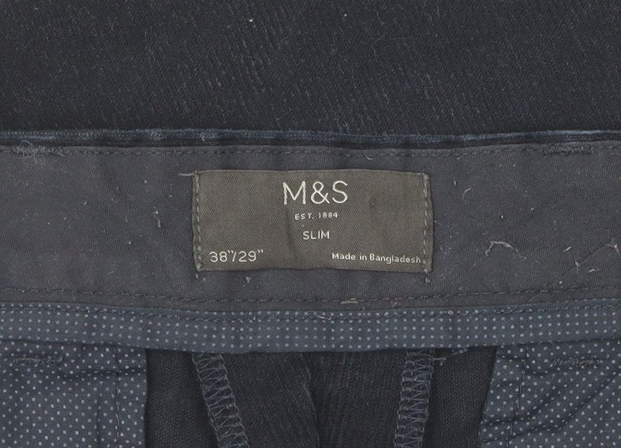 Marks & Spencer Men's Blue Slim Trousers 38
