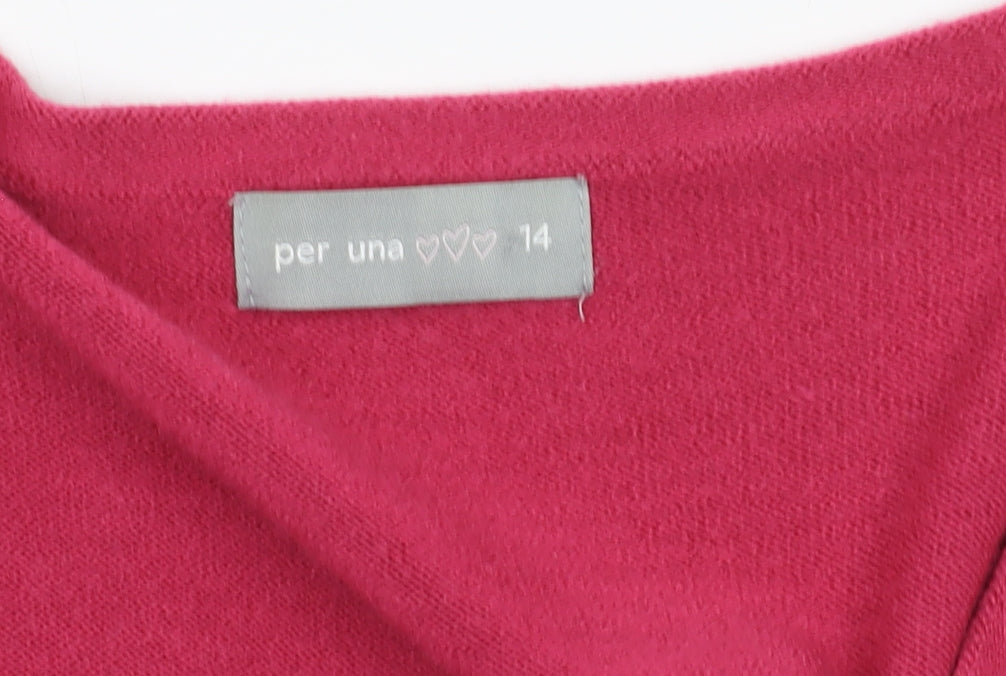 Per Una Women’s Pink Henley Jumper, Size 14