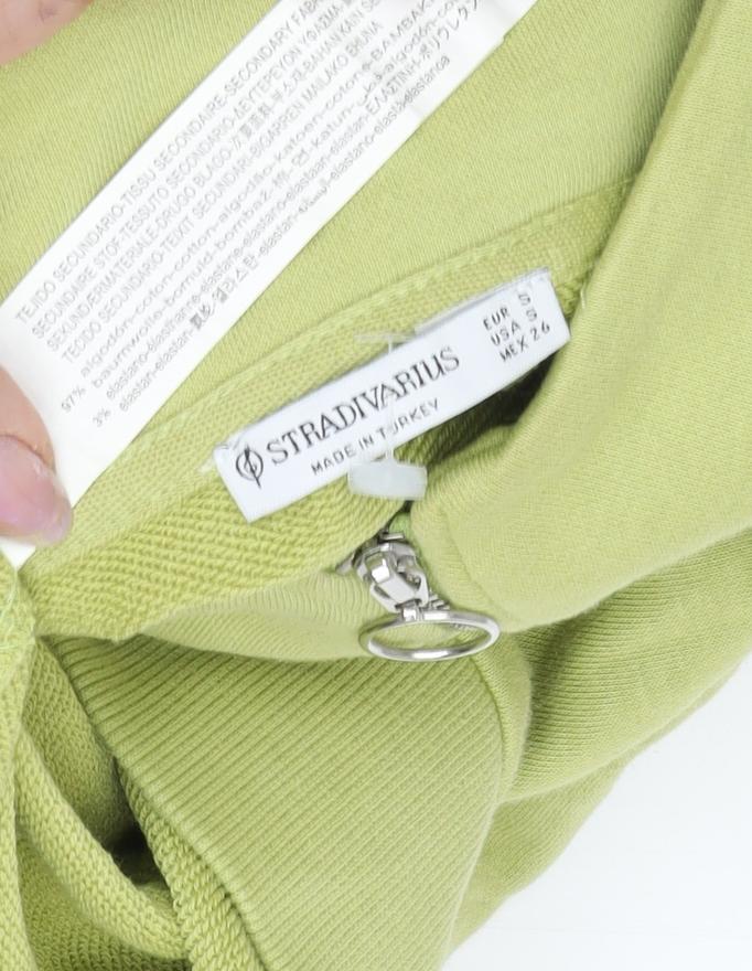 Stradivarius Women's Green Pullover Sweatshirt M