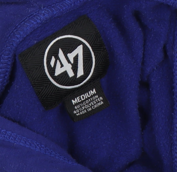 47 Men's Blue Pullover Hoodie M with Logo