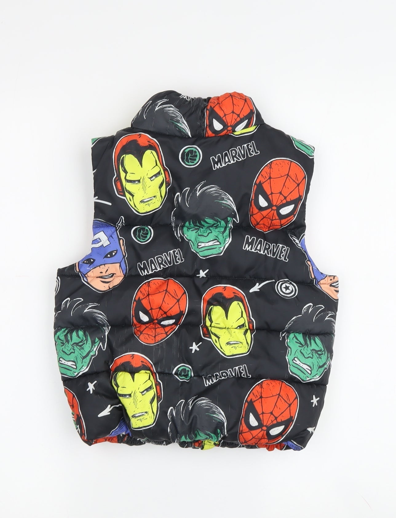 Marvel Boys Black Puffer Jacket 10-11 Years Superhero Print