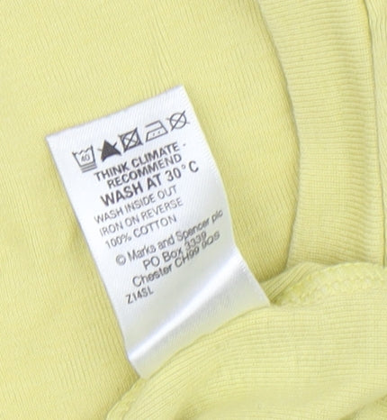Marks & Spencer Women's Yellow Floral T-Shirt, Size 10