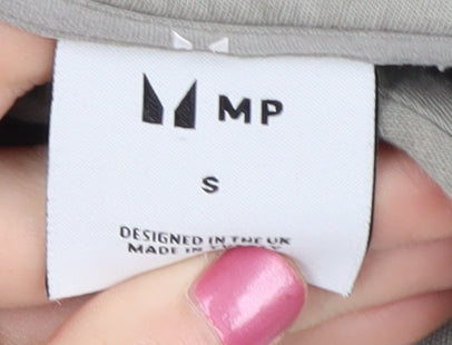 MP Unisex Grey Pullover Hoodie S - Hooded & Pocketed