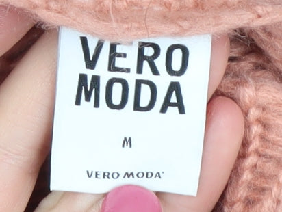Vero Moda Women's Pink Pullover Jumper, M, Round Neck