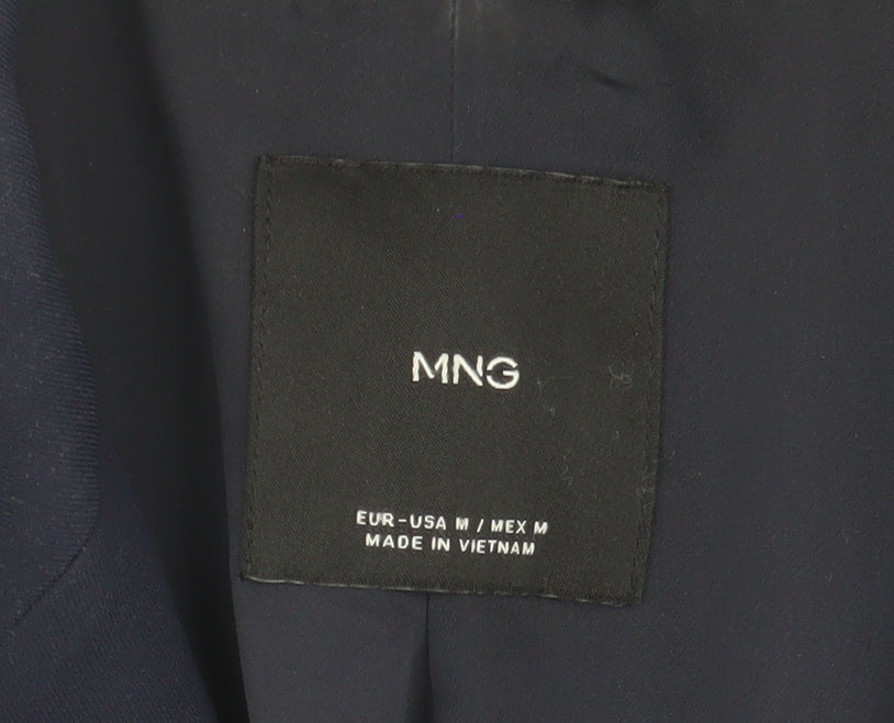 MNG Women's Blue Blazer, Size M, Single-Breasted