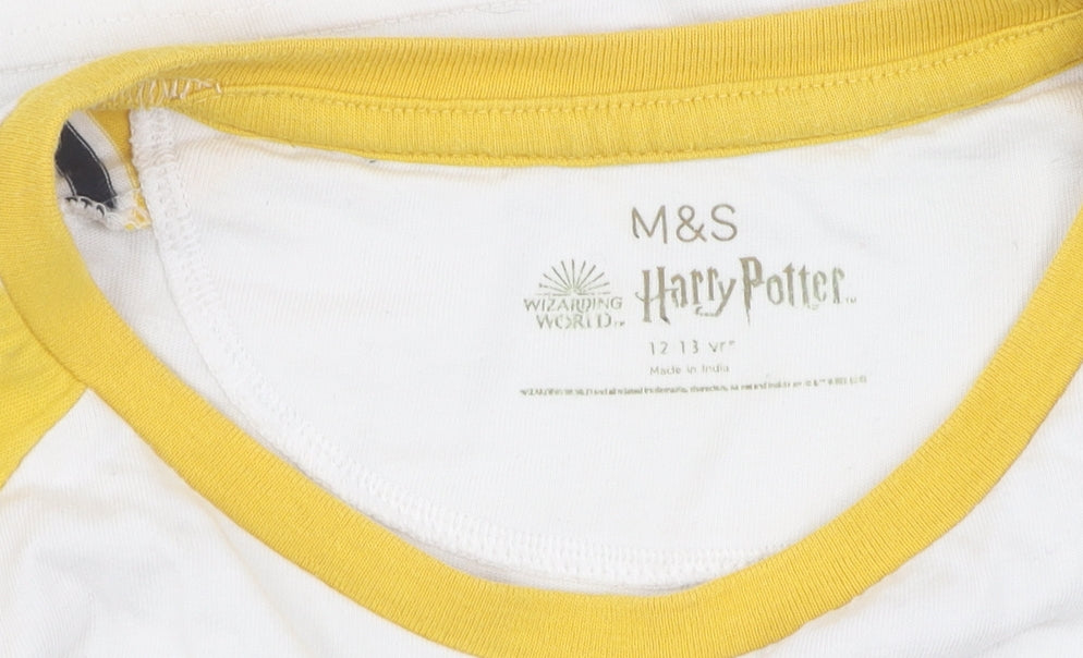 Marks & Spencer Boys Hufflepuff T-Shirt, Yellow, 12-13 Years