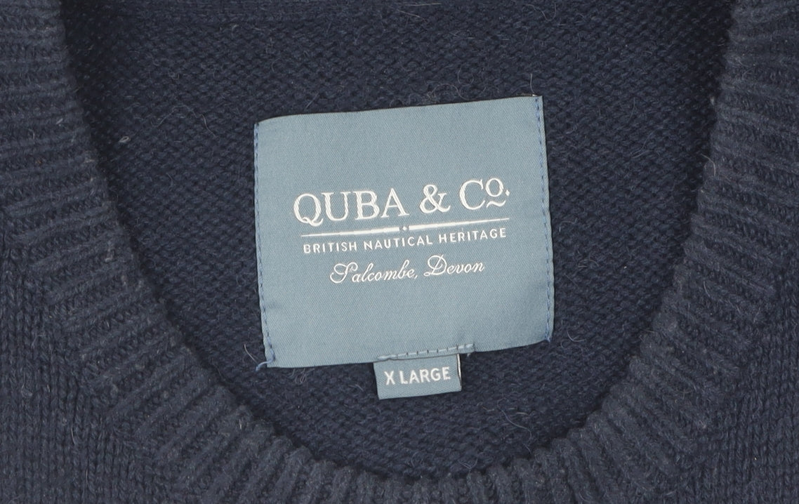 Quba & Co. Men's XL Blue Wool Pullover Jumper