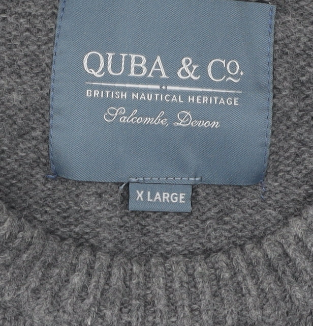 Quba & Co Grey Wool Fair Isle Pullover Jumper XL
