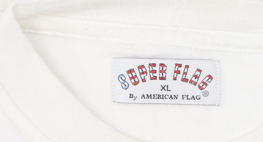 Super Flag Unisex White Pullover Sweatshirt XL