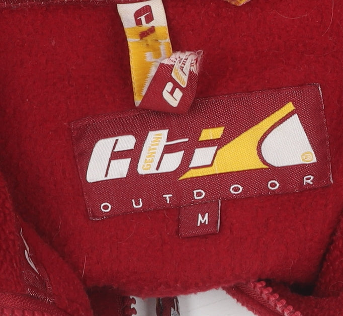 GTI Men's Red Fleece Jacket, Size M, Full Zip Outdoor