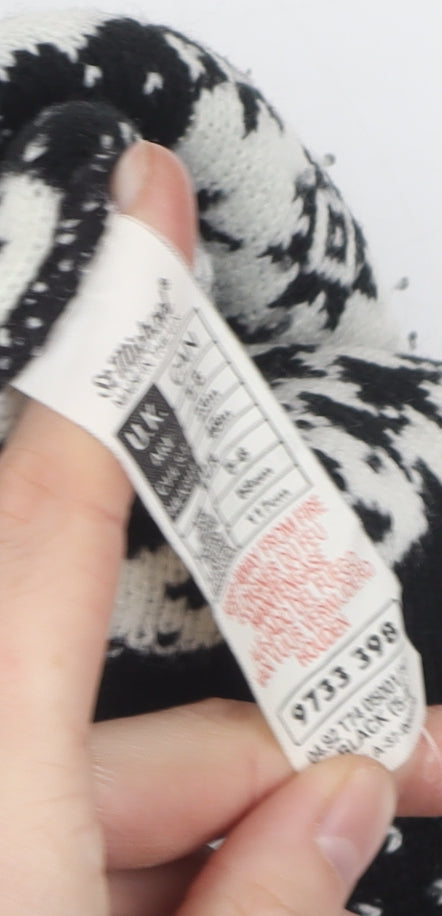 Marks & Spencer Black Cotton Blend Patchwork Jumper, Girls 7-8
