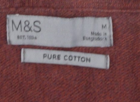 Marks & Spencer Men's Brown V-Neck Jumper M