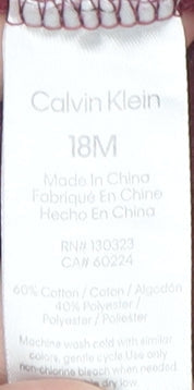 Calvin Klein Unisex Grey Red T-Shirt, 18-24 Months, Crew Neck