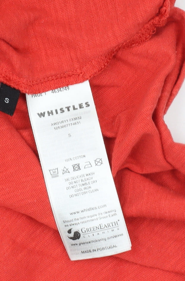 Whistles Red Sleeveless Asymmetrical Women's T-Shirt Size S