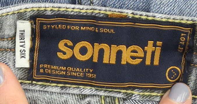 Sonneti Men's Blue Straight Distressed Jeans Size 36