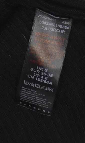 Topshop Women's Black Roll Neck Jumper UK S
