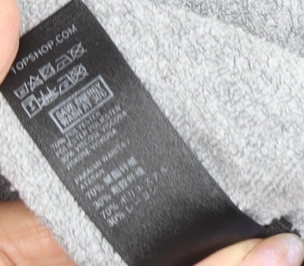Topshop Women's Grey Logo Pullover Sweatshirt Size 10