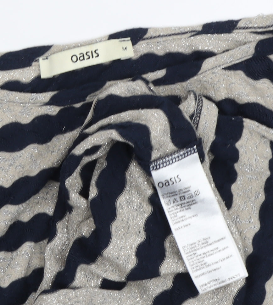 Oasis Women's Multicoloured Stripe T-Shirt Size M